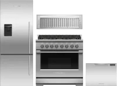 4 Piece Package Includes Refrigerator, Range, Hood And Dishwasher